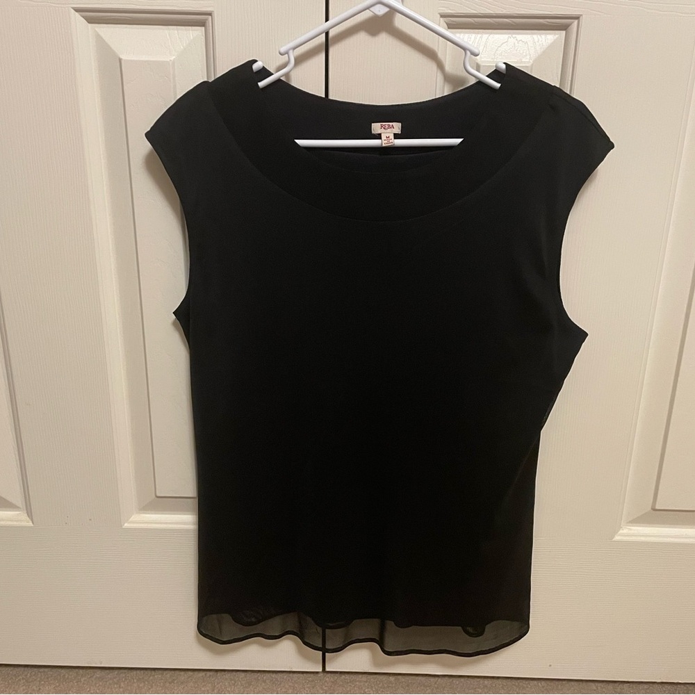 Reba Black Sleeveless Blouse